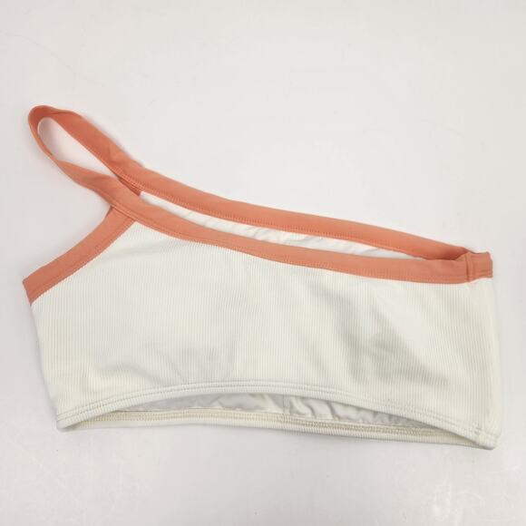 L*Space Axel Bikini Top in Cream & Orange Size Medium NWT One Shoulder - Picture 4 of 6